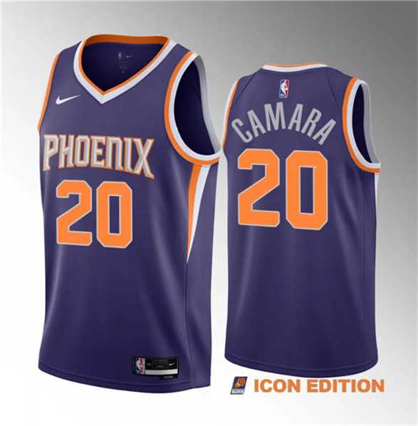 Men%27s Phoenix Suns #20 Toumani Camara Purple 2023 Draft Icon Edition Stitched Basketball Jersey Dzhi->phoenix suns->NBA Jersey